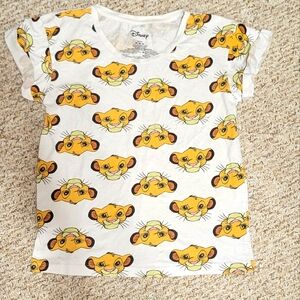 Disney White and Yellow Lion King Short Sleeve Tee
